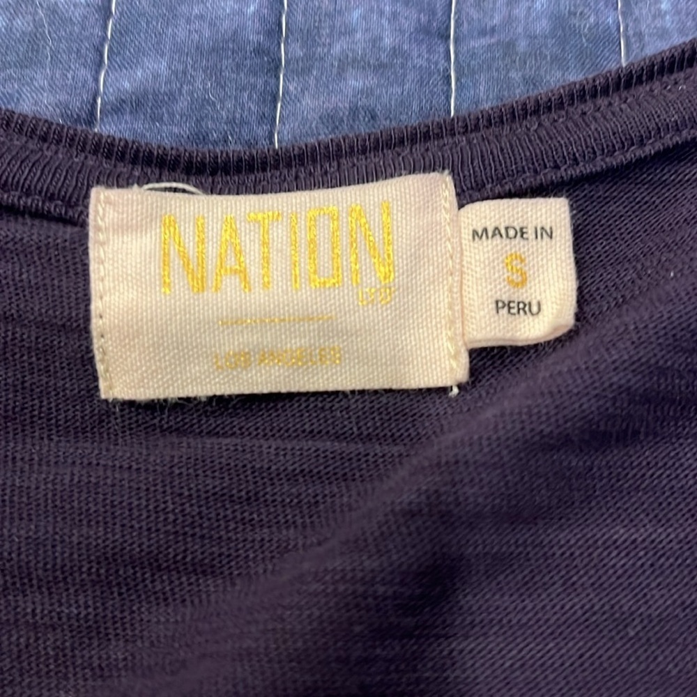 Nation Los Angeles Purple Long Sleeve Top Size Small - Picture 5 of 8